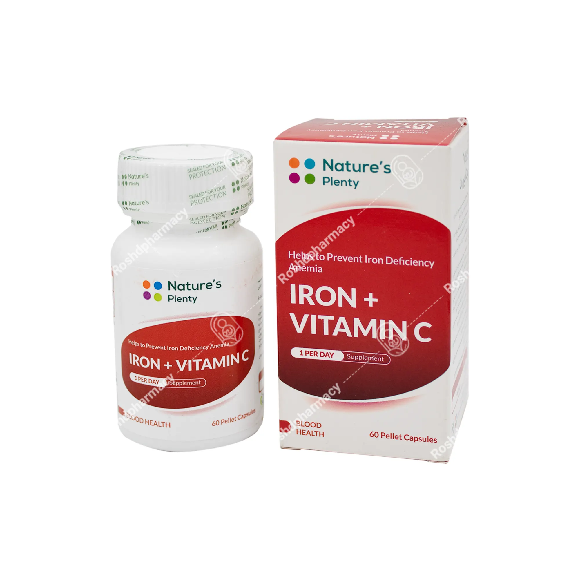 کپسول آیرون پلاس ویتامین ث نیچرز پلنتی