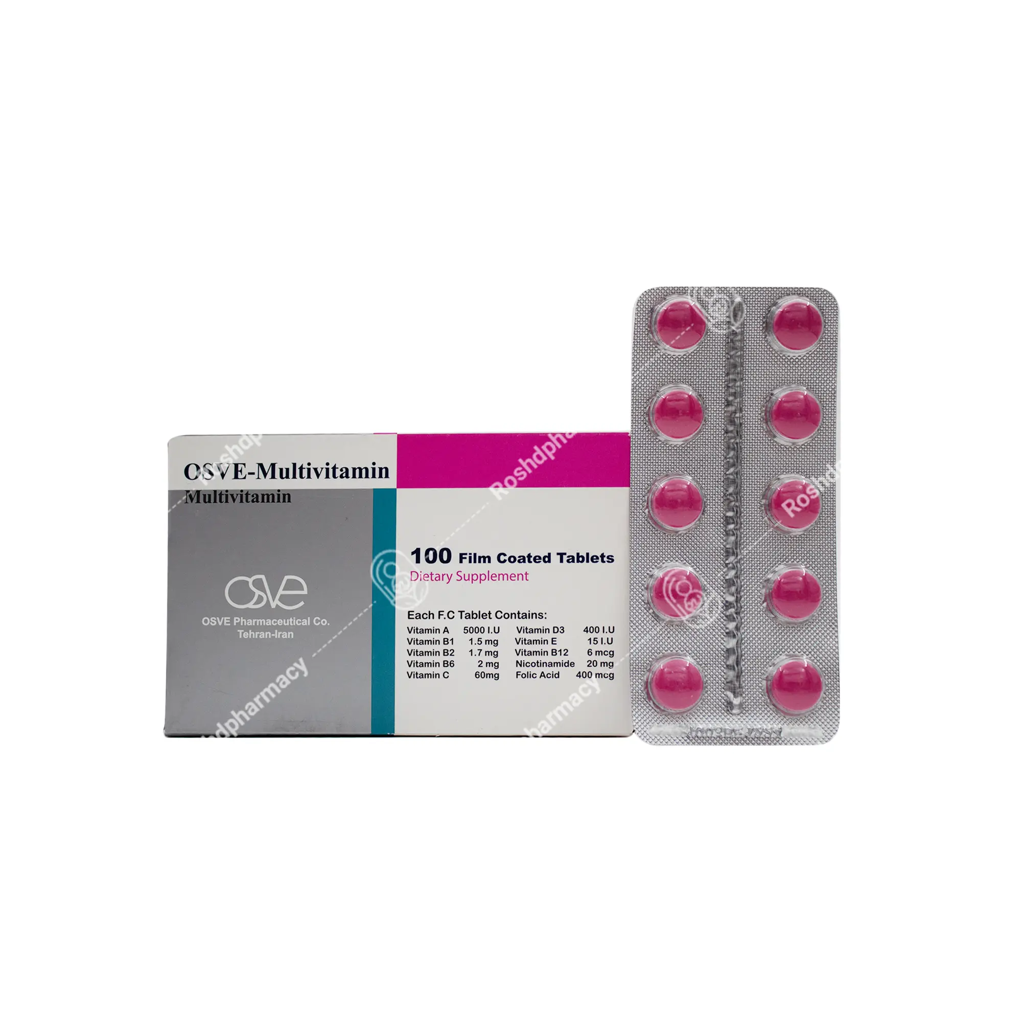 قرص مولتی ویتامین اسوه ۱۰۰ عددی