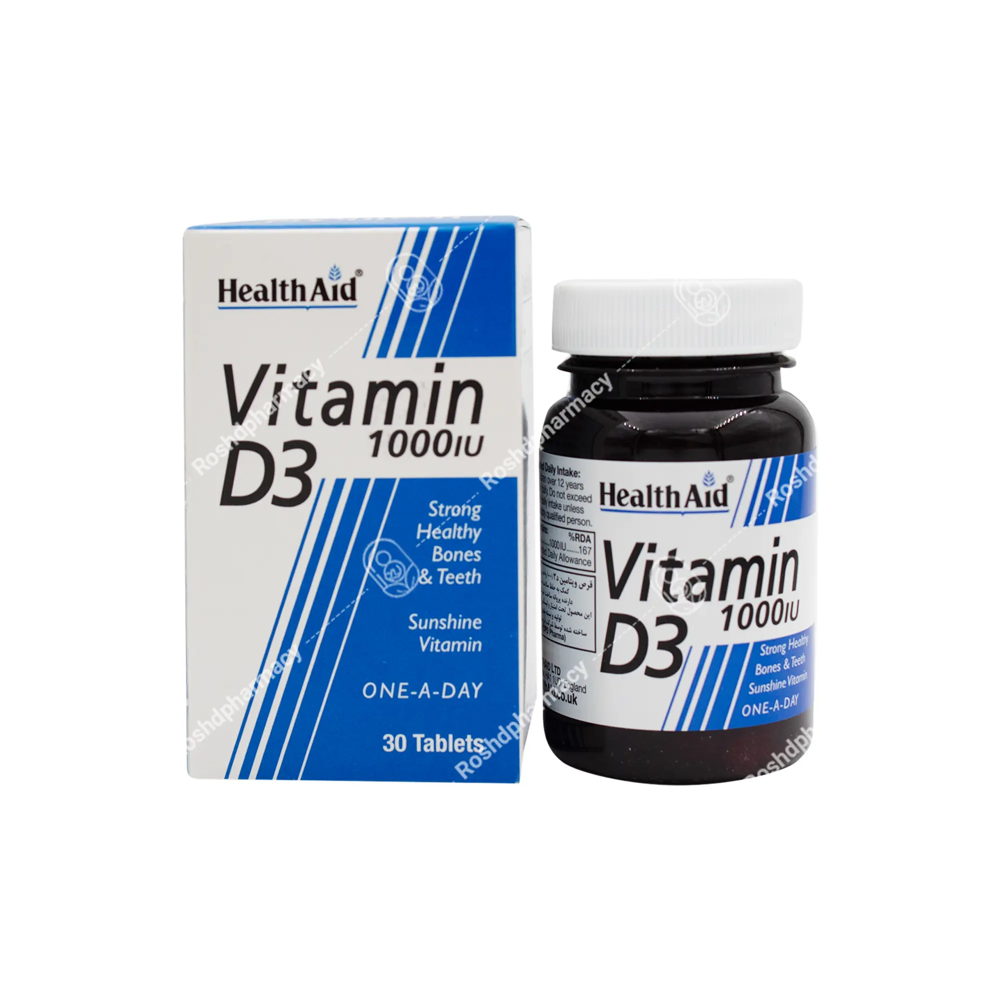 قرص ویتامین د۳ ۱۰۰۰ واحد هلث اید