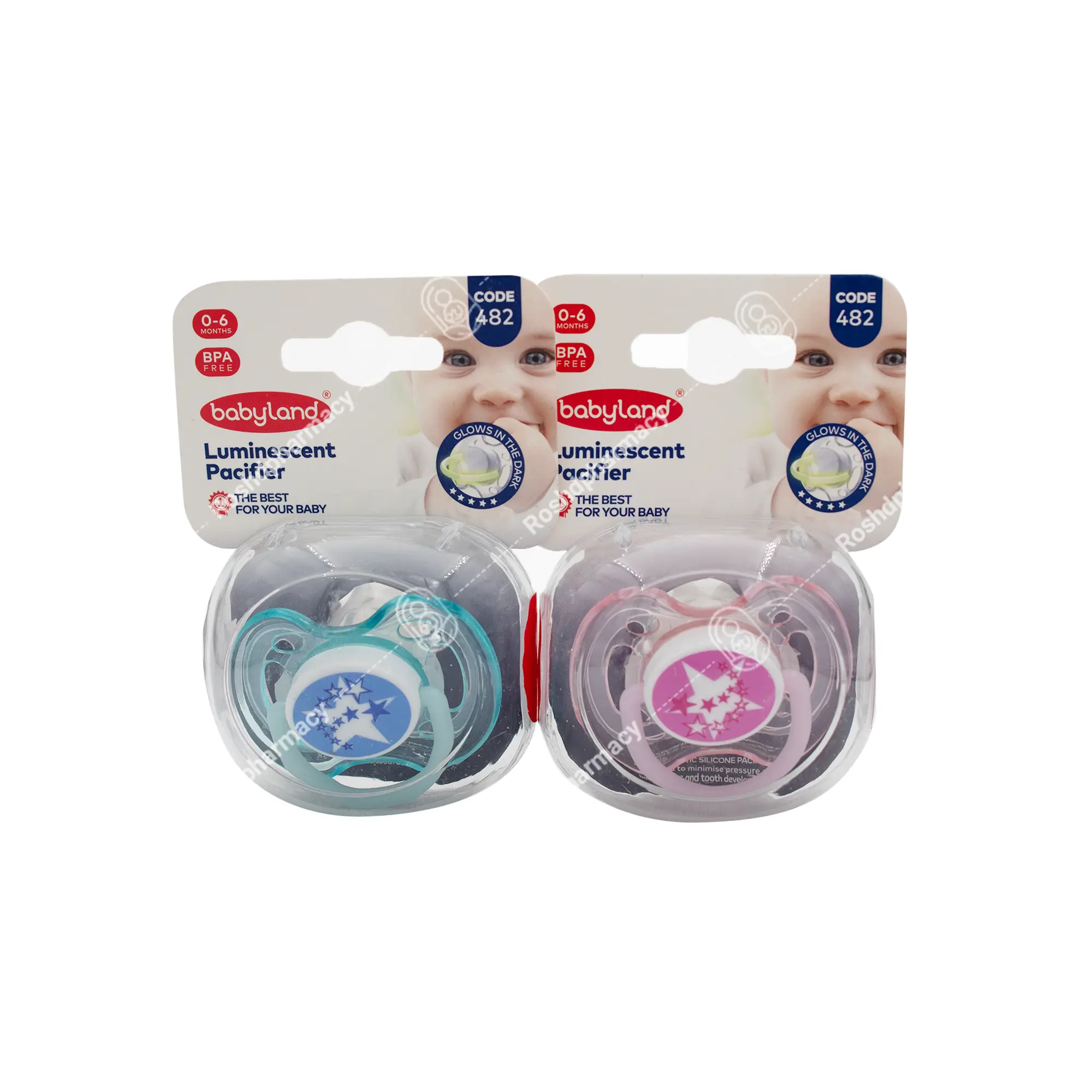 پستانک ارتودنسی شب تاب بیبی لند کد 482